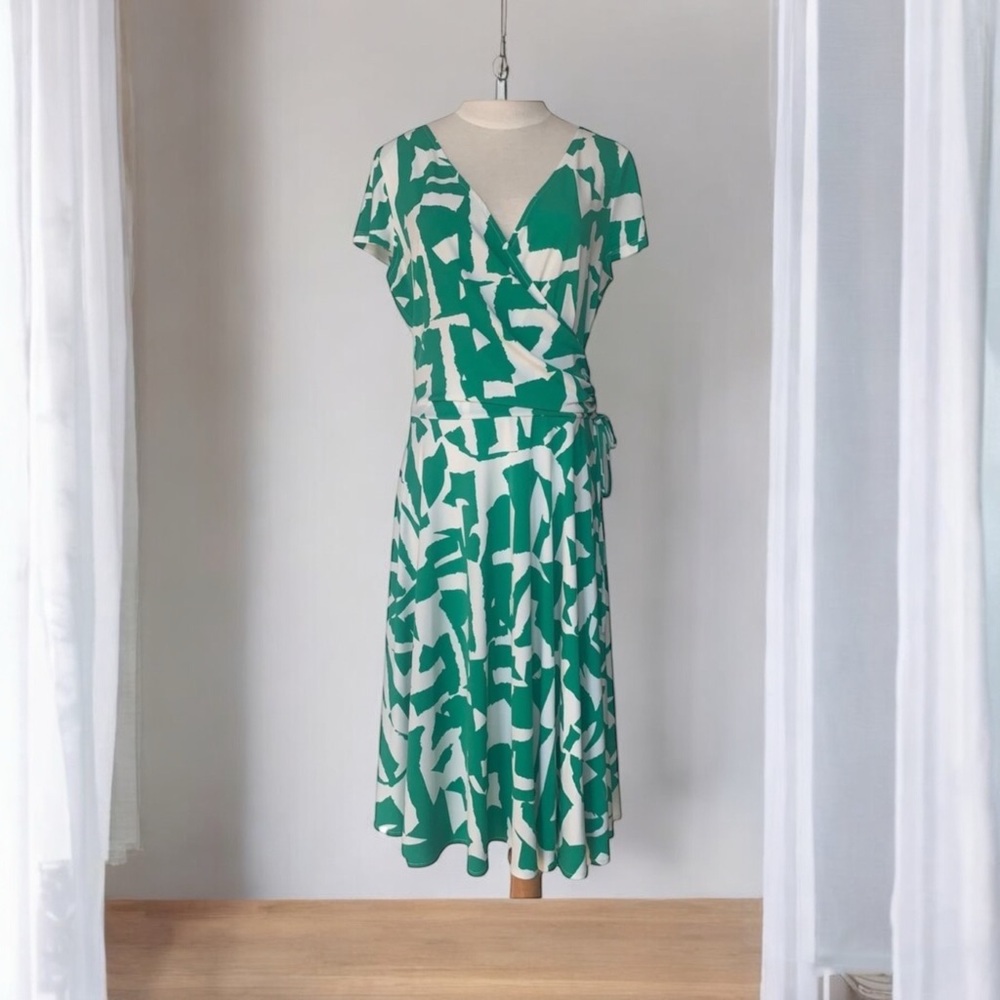 Maggy London Palm Faux Wrap Dress